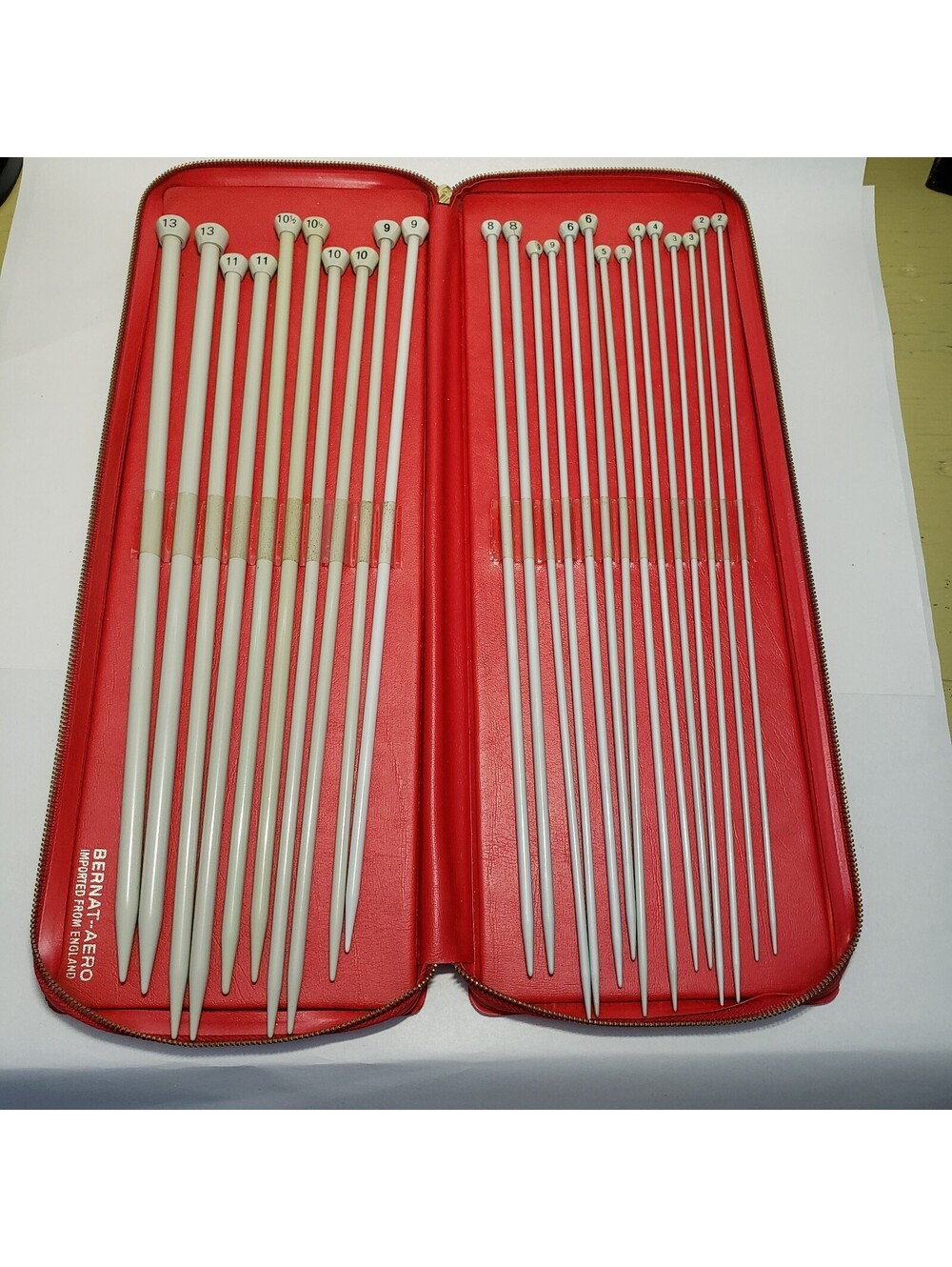 Vintage Bernat-Aero Knitting Needles with Zippered Case Imported from England